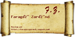 Faragó Zaránd névjegykártya